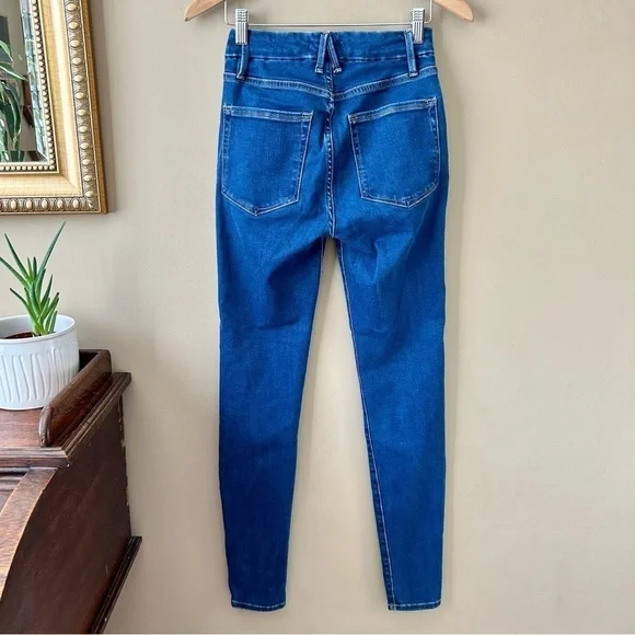 Good American Good Legs Skinny Jeans High Rise Dark Wash Size 2 / 26 - Picture 5 of 9